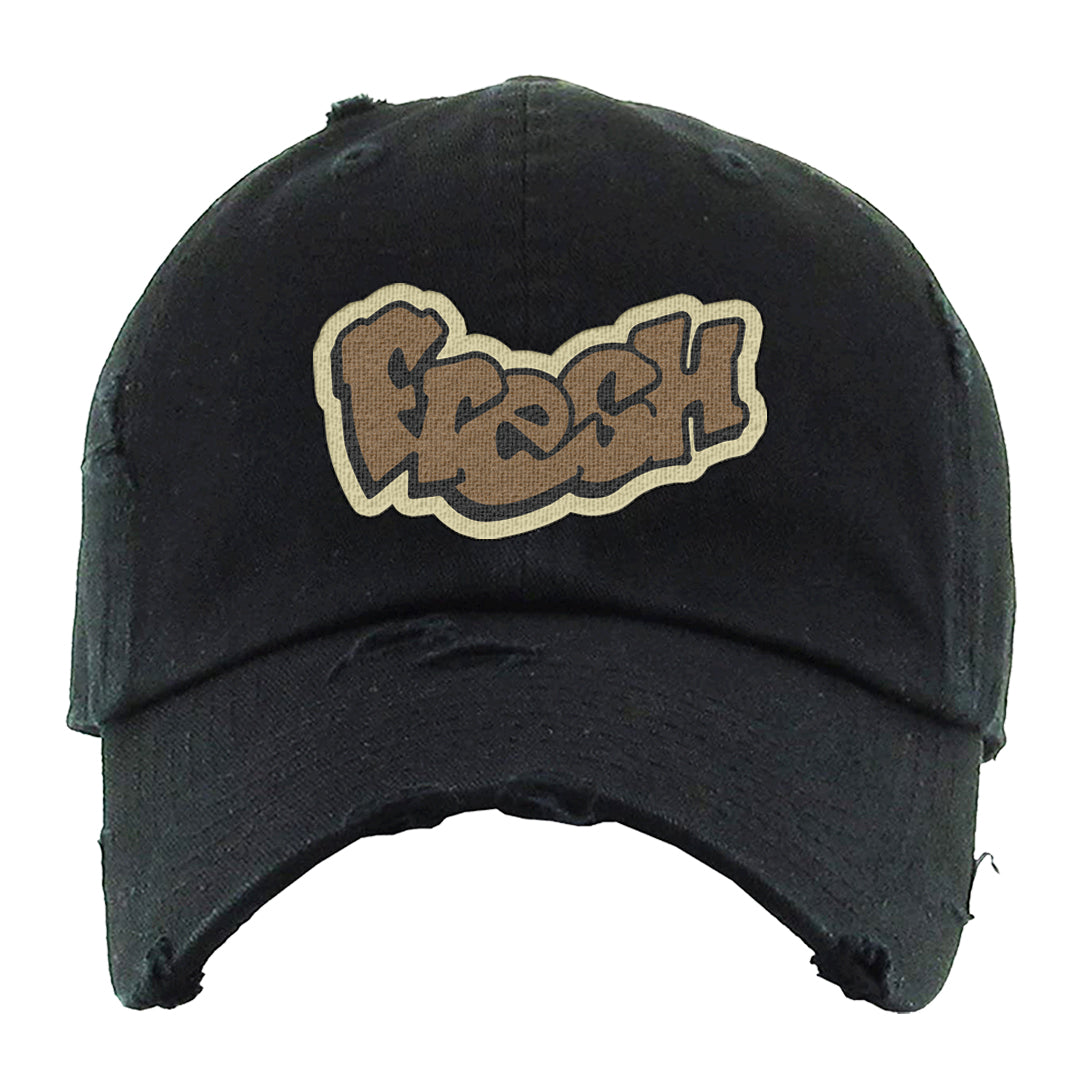 Brown Kelp 6s Distressed Dad Hat | Fresh, Black