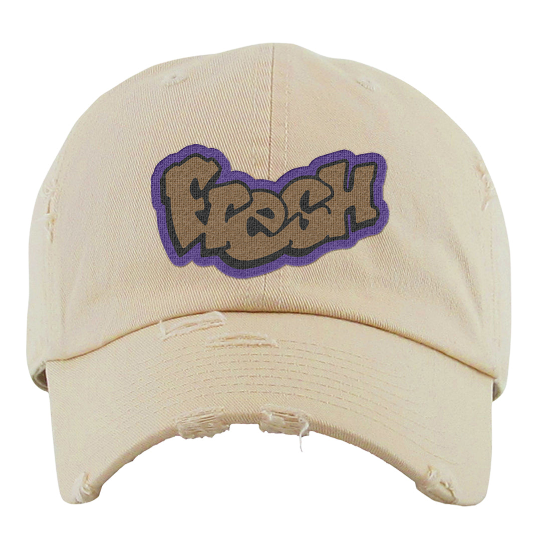 Brown Kelp 6s Distressed Dad Hat | Fresh, Ivory