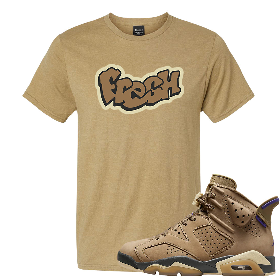 Brown Kelp 6s T Shirt | Fresh, Brown Sugar Heather