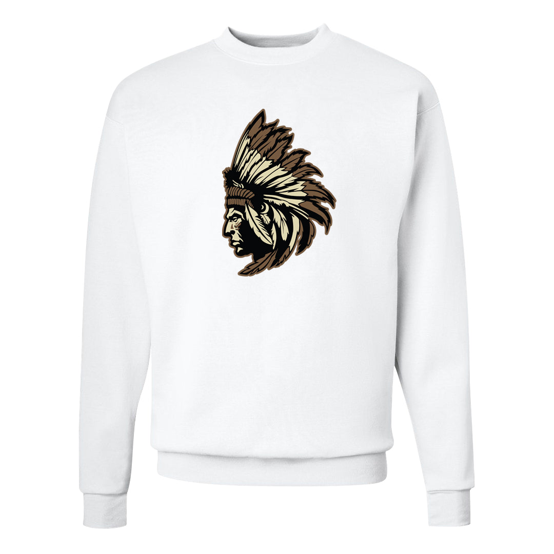 Brown Kelp 6s Crewneck Sweatshirt | Indian Chief, White