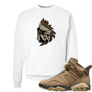 Brown Kelp 6s Crewneck Sweatshirt | Indian Chief, White