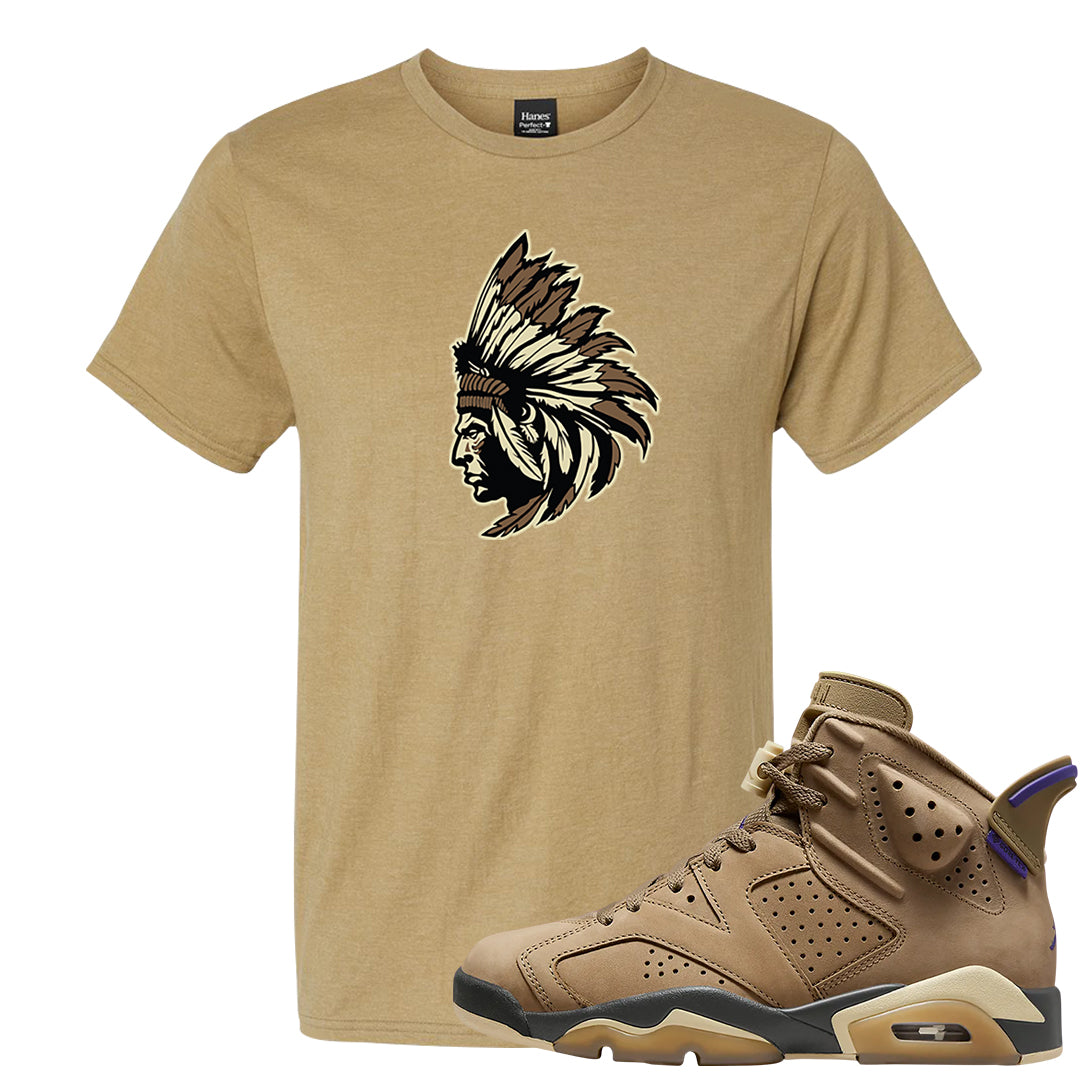 Brown Kelp 6s T Shirt | Indian Chief, Brown Sugar Heather