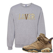 Brown Kelp 6s Crewneck Sweatshirt | Lover, Ash