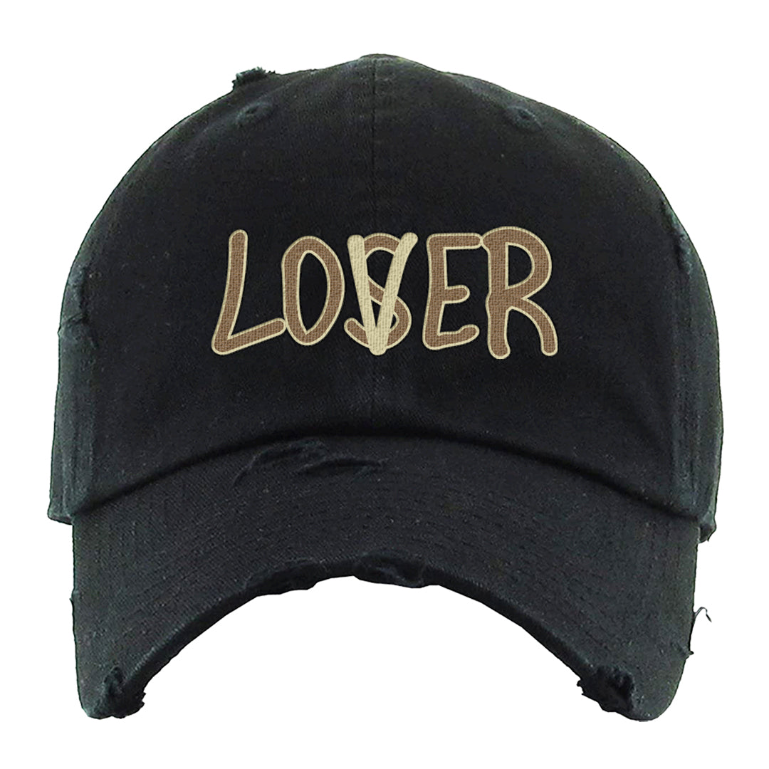Brown Kelp 6s Distressed Dad Hat | Lover, Black