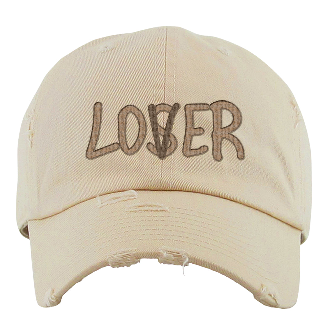 Brown Kelp 6s Distressed Dad Hat | Lover, Ivory