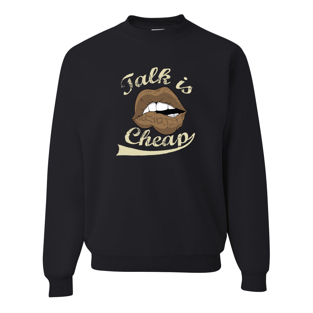Brown Kelp 6s Crewneck Sweatshirt | Talk Lips, Black