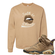 Brown Kelp 6s Crewneck Sweatshirt | Talk Lips, Sandstone