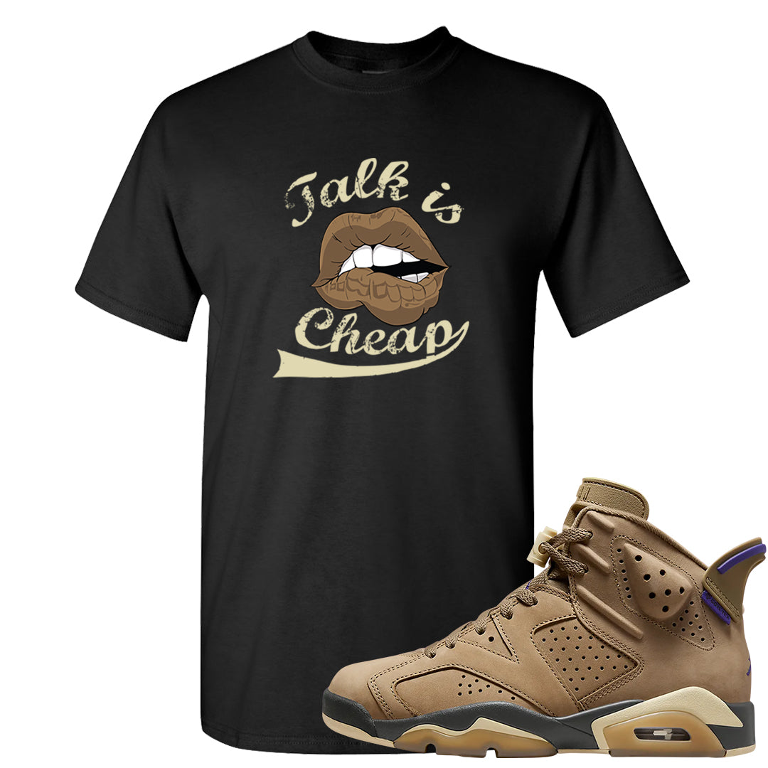 Brown Kelp 6s T Shirt | Talk Lips, Black