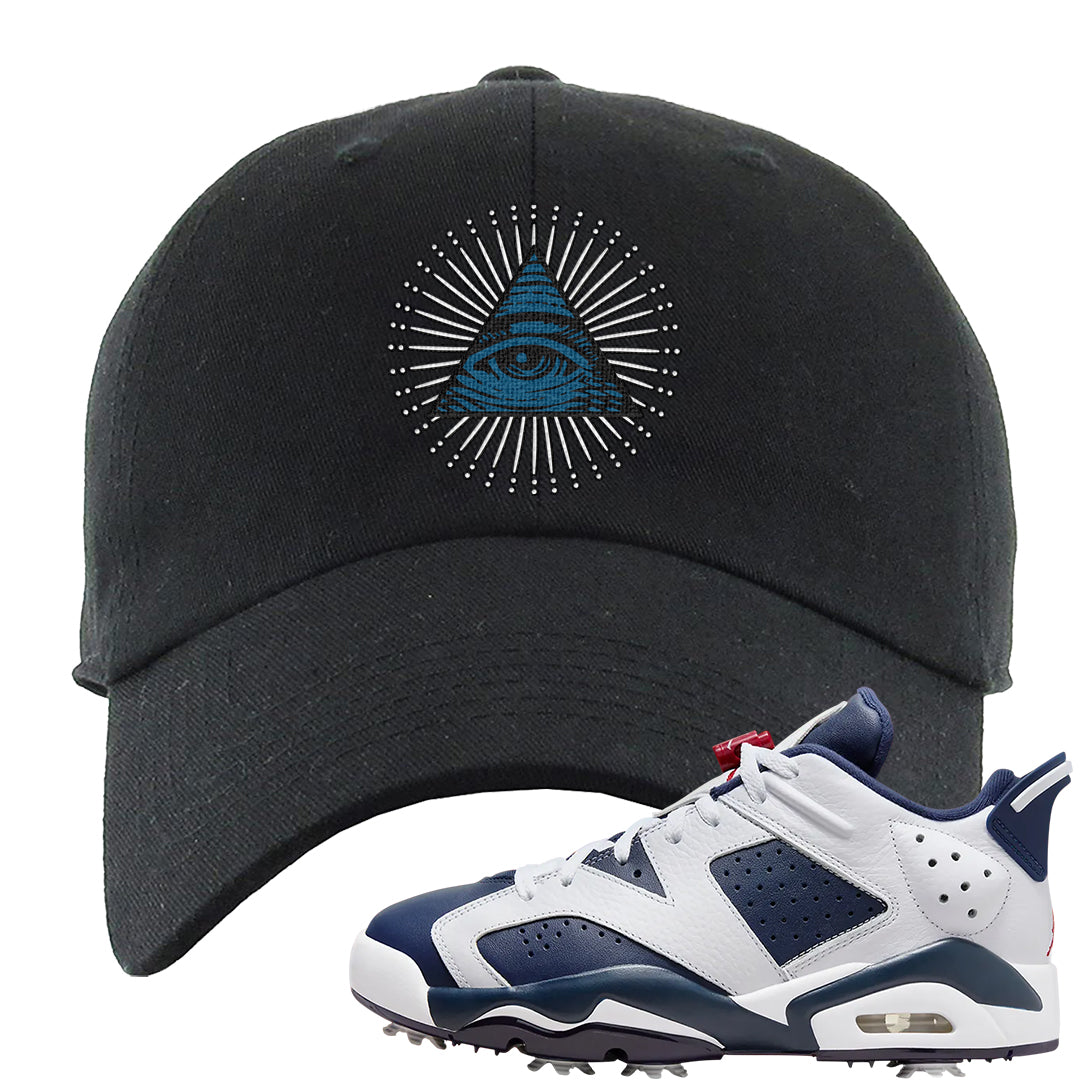 Golf Olympic Low 6s Dad Hat | All Seeing Eye, Black