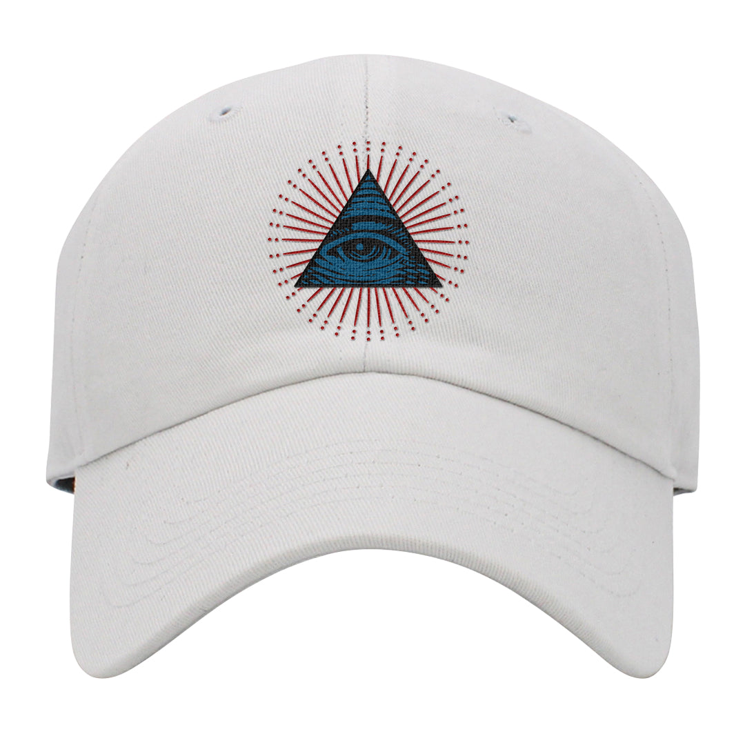 Golf Olympic Low 6s Dad Hat | All Seeing Eye, White