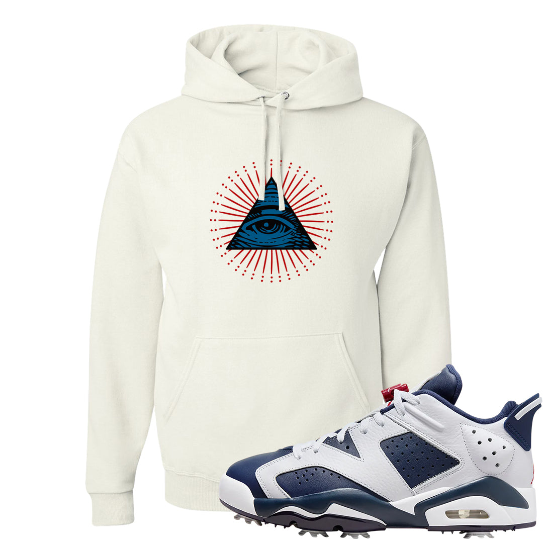 Golf Olympic Low 6s Hoodie | All Seeing Eye, White