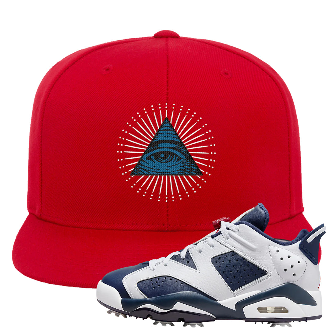 Golf Olympic Low 6s Snapback Hat | All Seeing Eye, Red