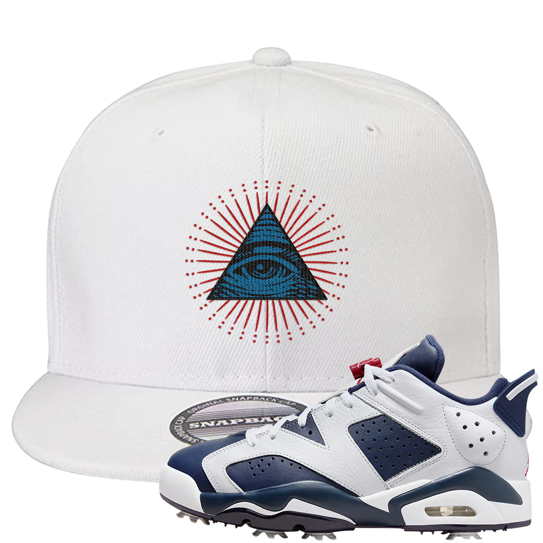Golf Olympic Low 6s Snapback Hat | All Seeing Eye, White
