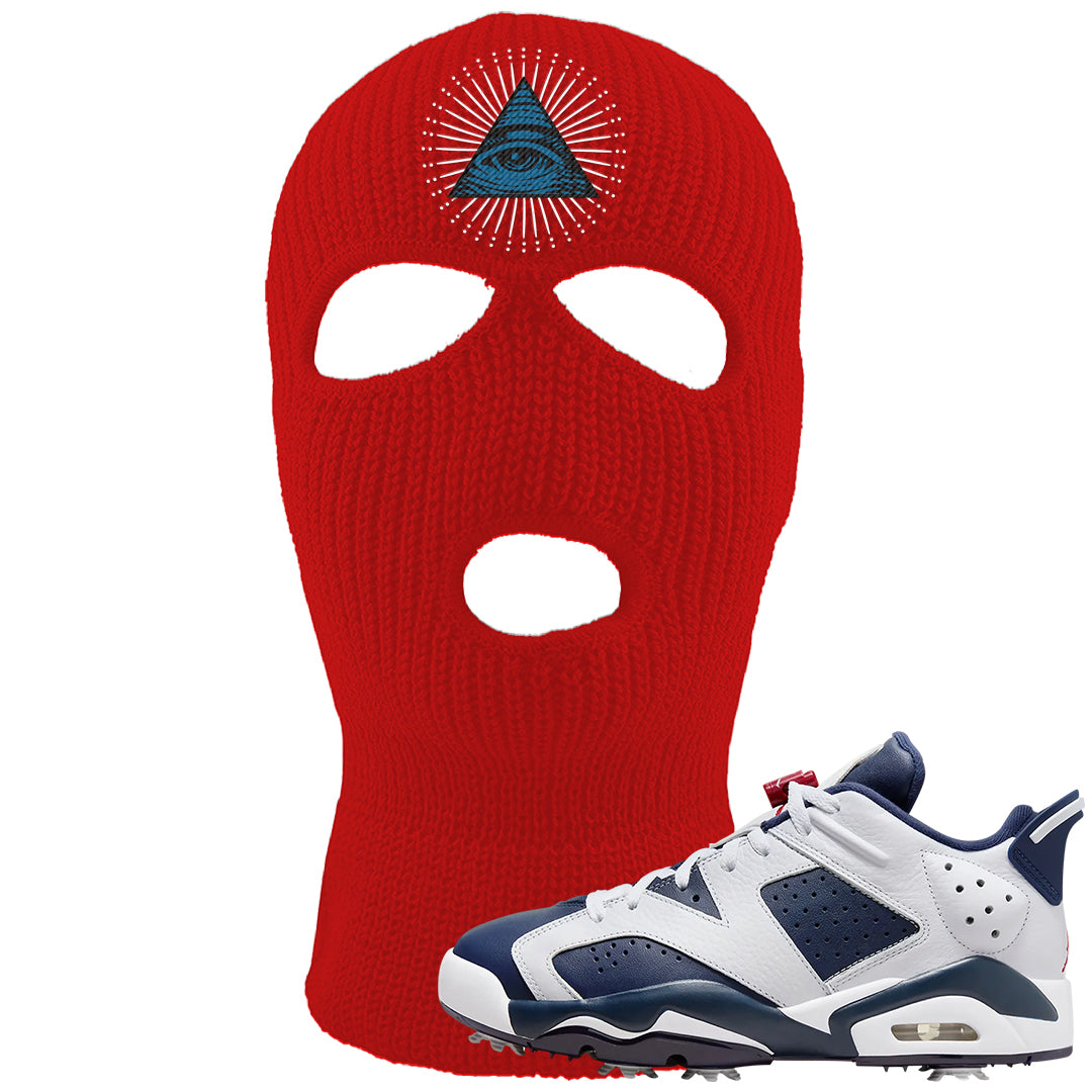 Golf Olympic Low 6s Ski Mask | All Seeing Eye, Red
