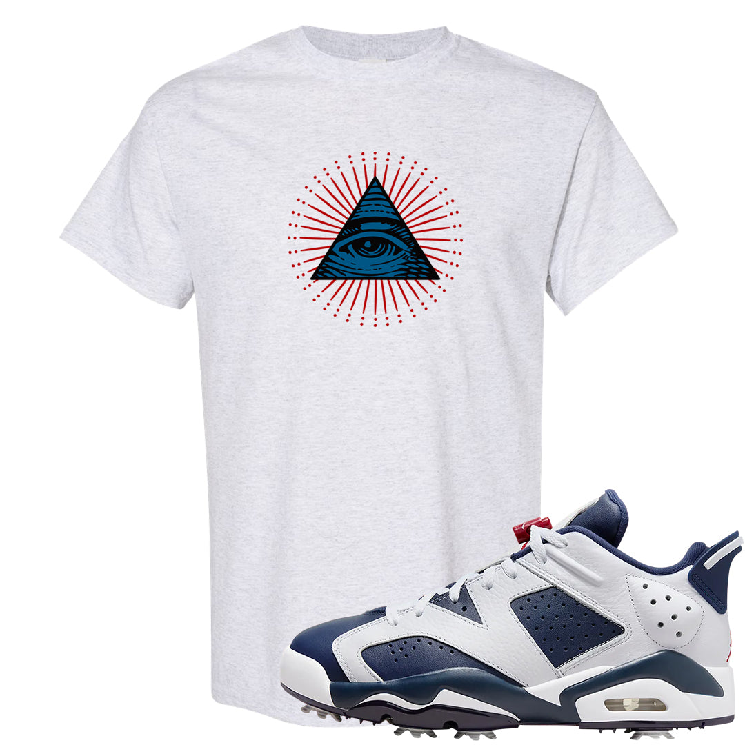 Golf Olympic Low 6s T Shirt | All Seeing Eye, Ash