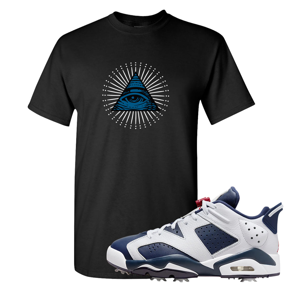 Golf Olympic Low 6s T Shirt | All Seeing Eye, Black