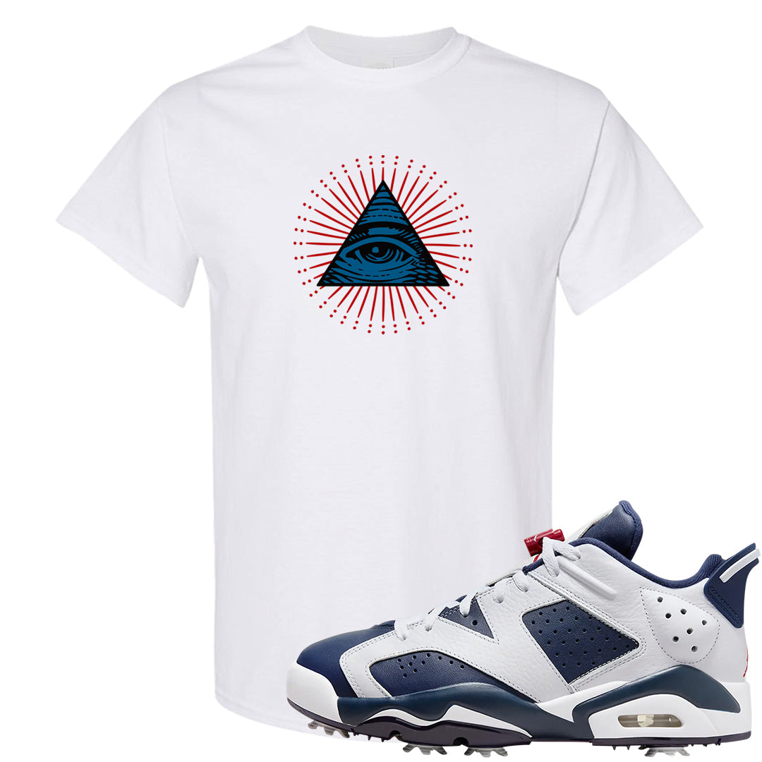 Golf Olympic Low 6s T Shirt | All Seeing Eye, White