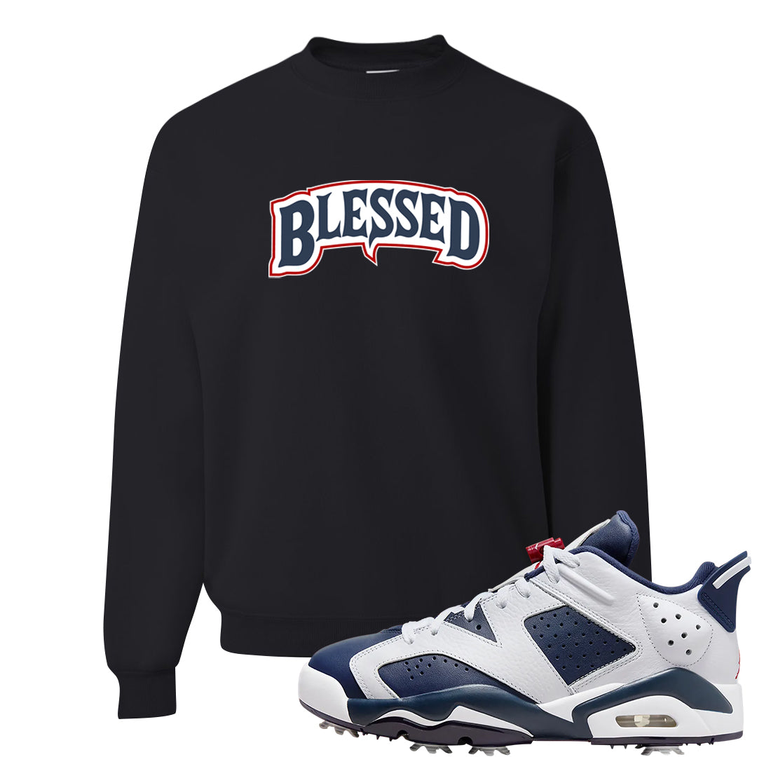 Golf Olympic Low 6s Crewneck Sweatshirt | Blessed Arch, Black