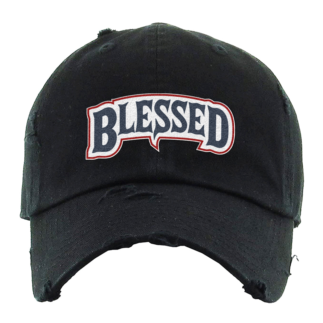 Golf Olympic Low 6s Distressed Dad Hat | Blessed Arch, Black