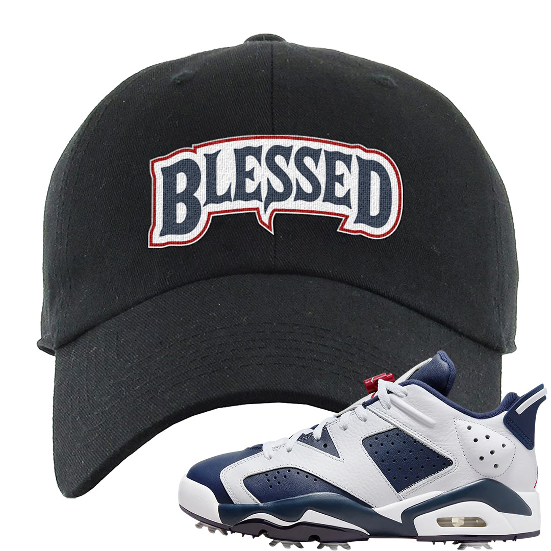 Golf Olympic Low 6s Dad Hat | Blessed Arch, Black