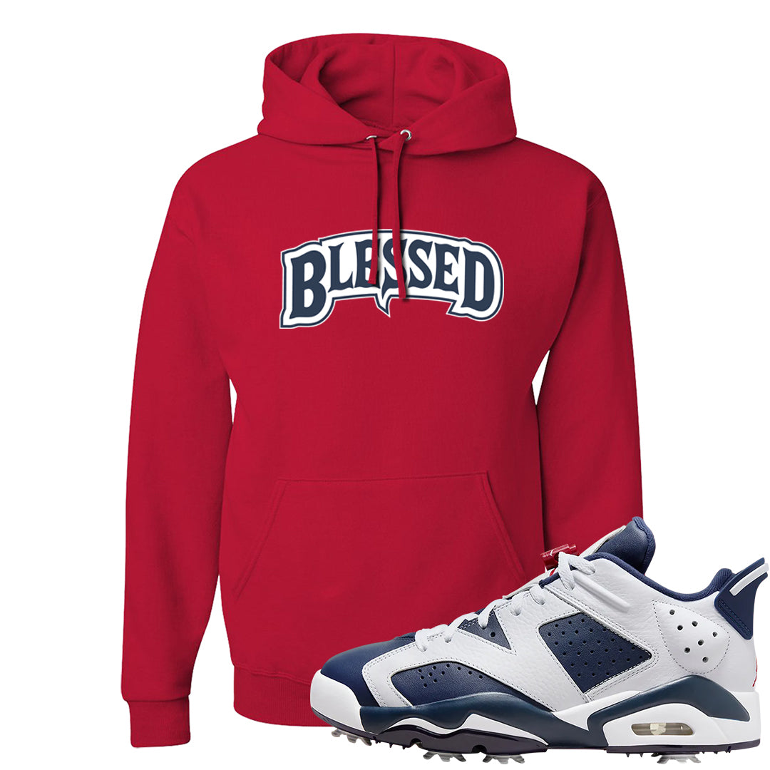 Golf Olympic Low 6s Hoodie | Blessed Arch, Red