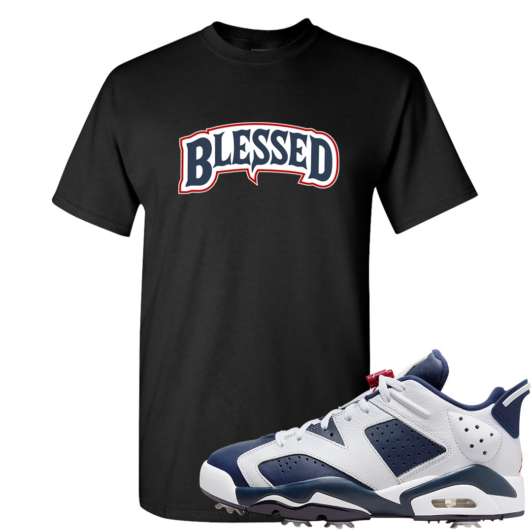 Golf Olympic Low 6s T Shirt | Blessed Arch, Black