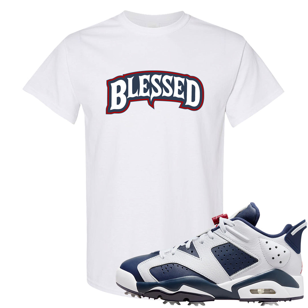 Golf Olympic Low 6s T Shirt | Blessed Arch, White