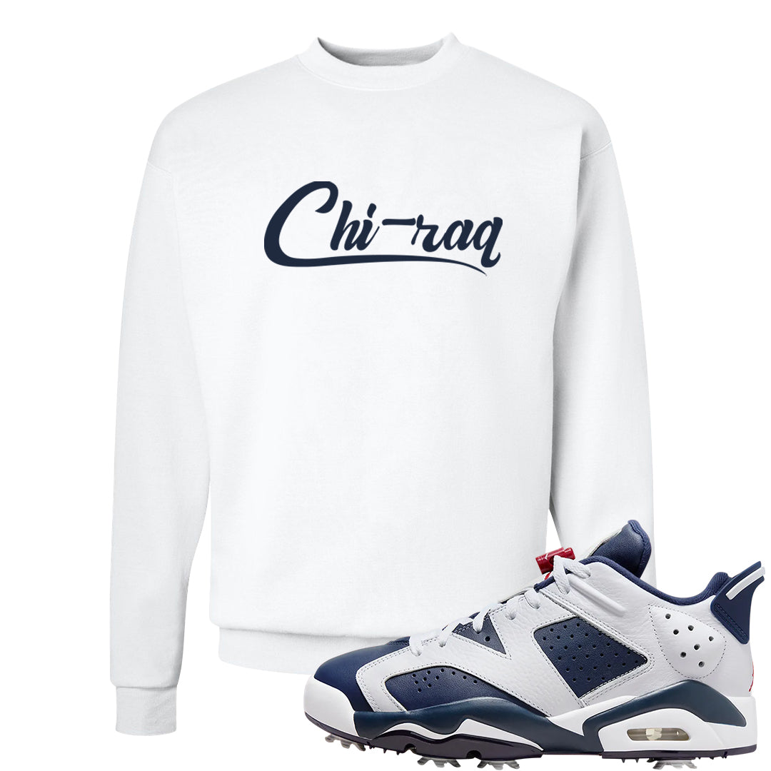 Golf Olympic Low 6s Crewneck Sweatshirt | Chiraq, White