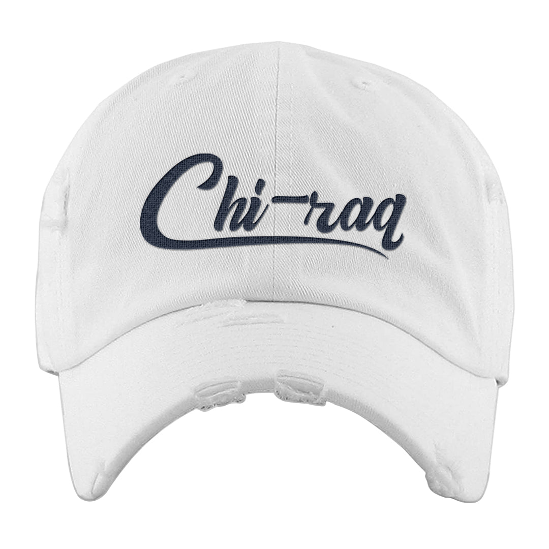 Golf Olympic Low 6s Distressed Dad Hat | Chiraq, White