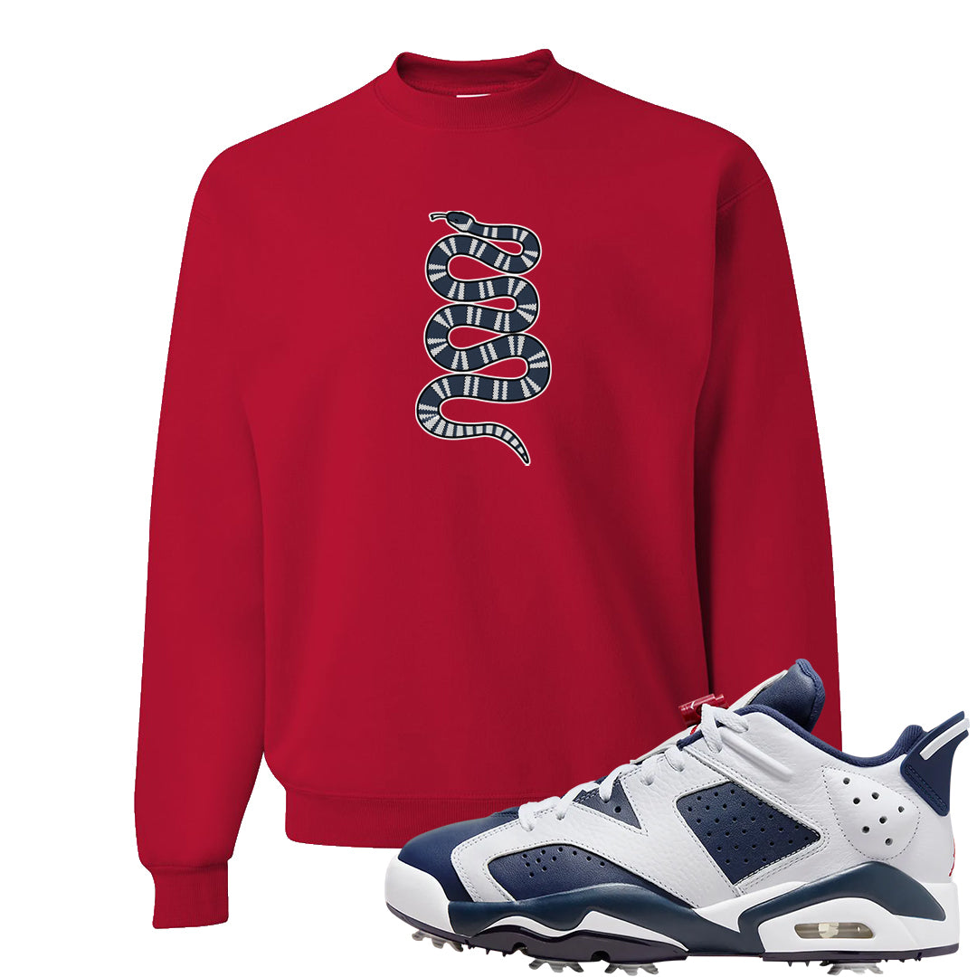 Golf Olympic Low 6s Crewneck Sweatshirt | Coiled Snake, Red