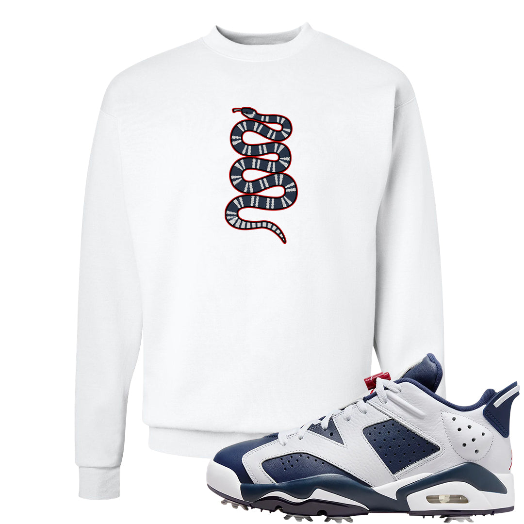 Golf Olympic Low 6s Crewneck Sweatshirt | Coiled Snake, White