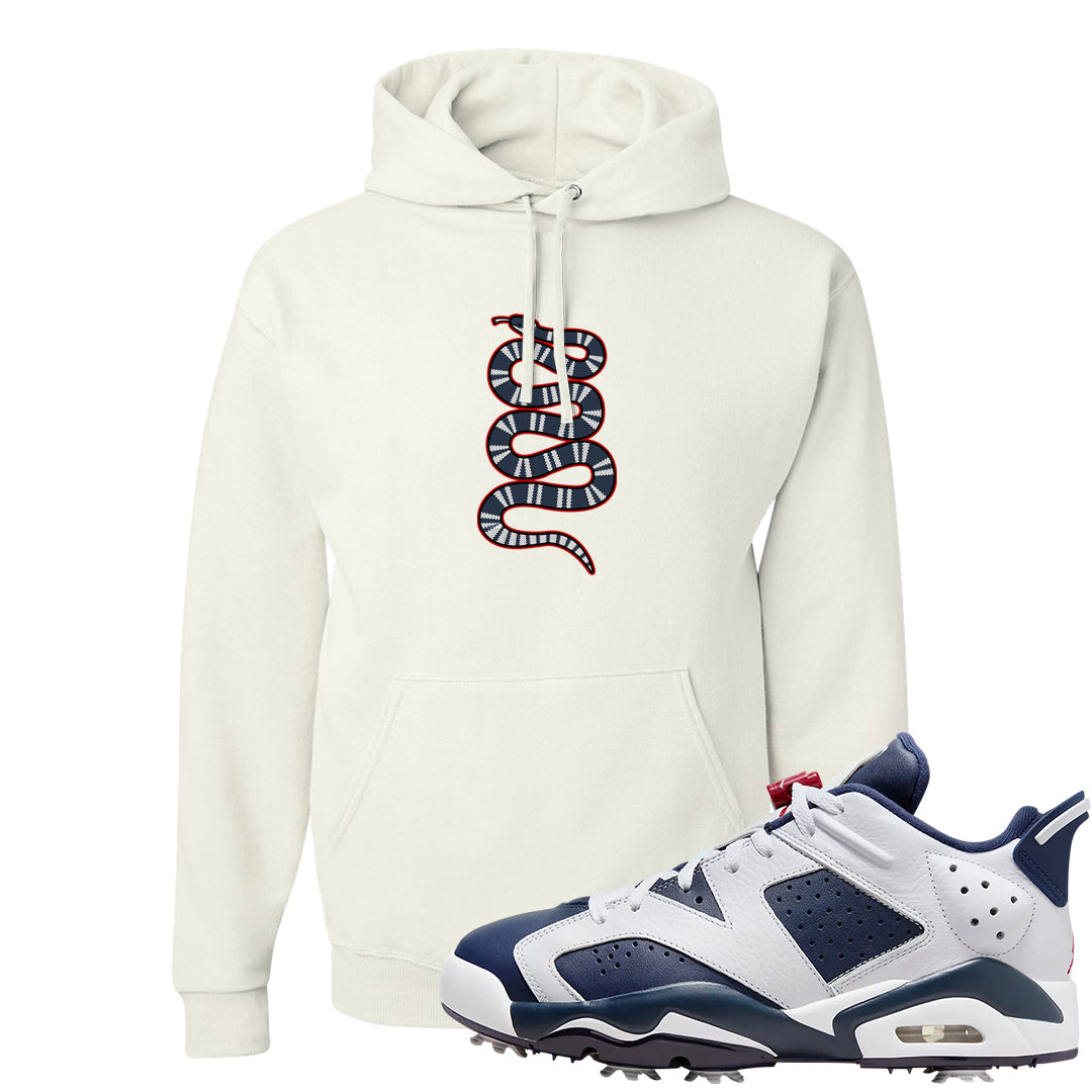 Golf Olympic Low 6s Hoodie | Coiled Snake, White