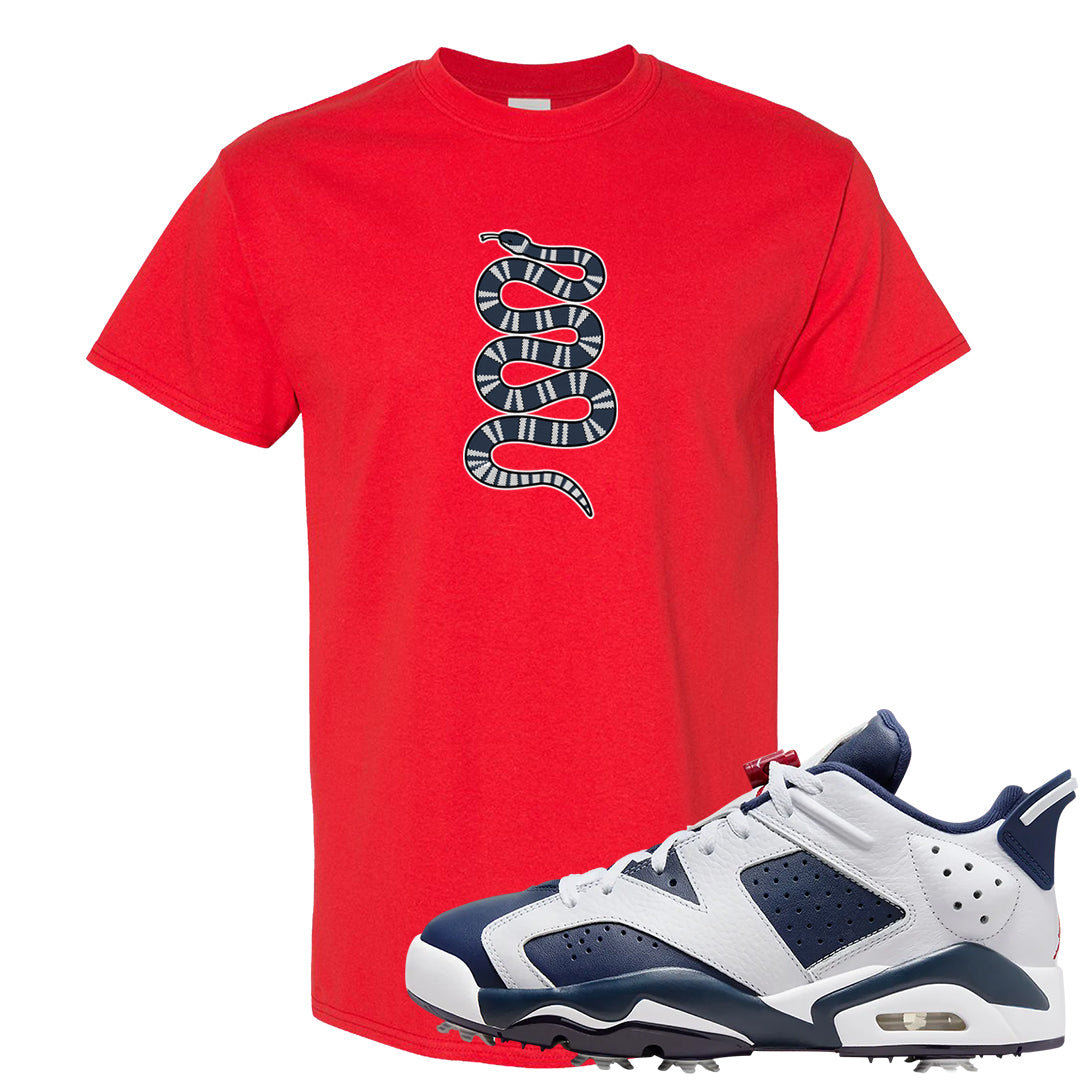 Golf Olympic Low 6s T Shirt | Coiled Snake, Red