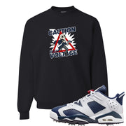 Golf Olympic Low 6s Crewneck Sweatshirt | Caution High Voltage, Black