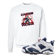 Golf Olympic Low 6s Crewneck Sweatshirt | Caution High Voltage, White