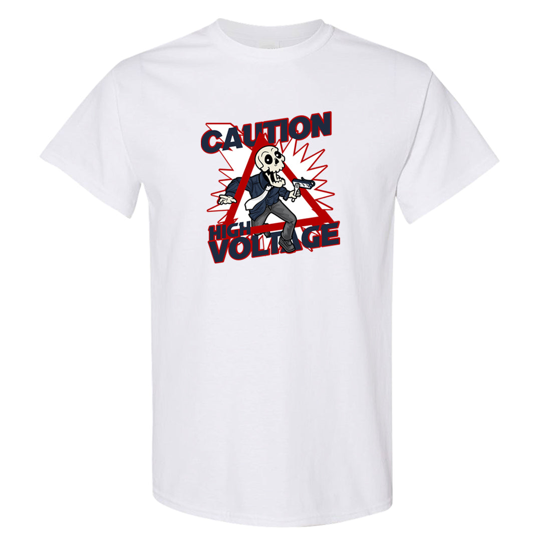 Golf Olympic Low 6s T Shirt | Caution High Voltage, White