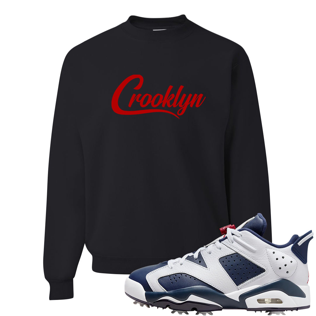Golf Olympic Low 6s Crewneck Sweatshirt | Crooklyn, Black