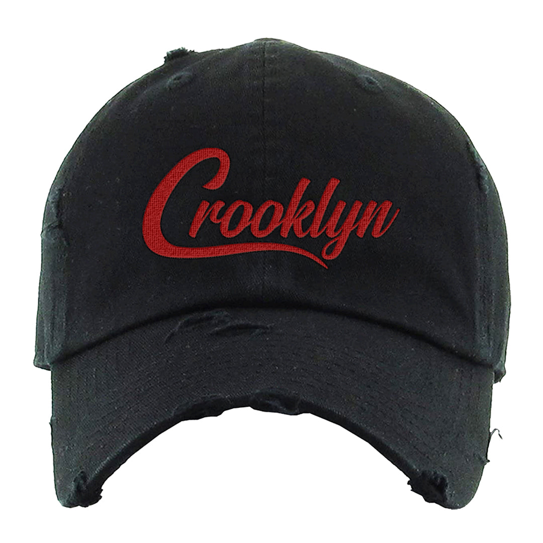 Golf Olympic Low 6s Distressed Dad Hat | Crooklyn, Black