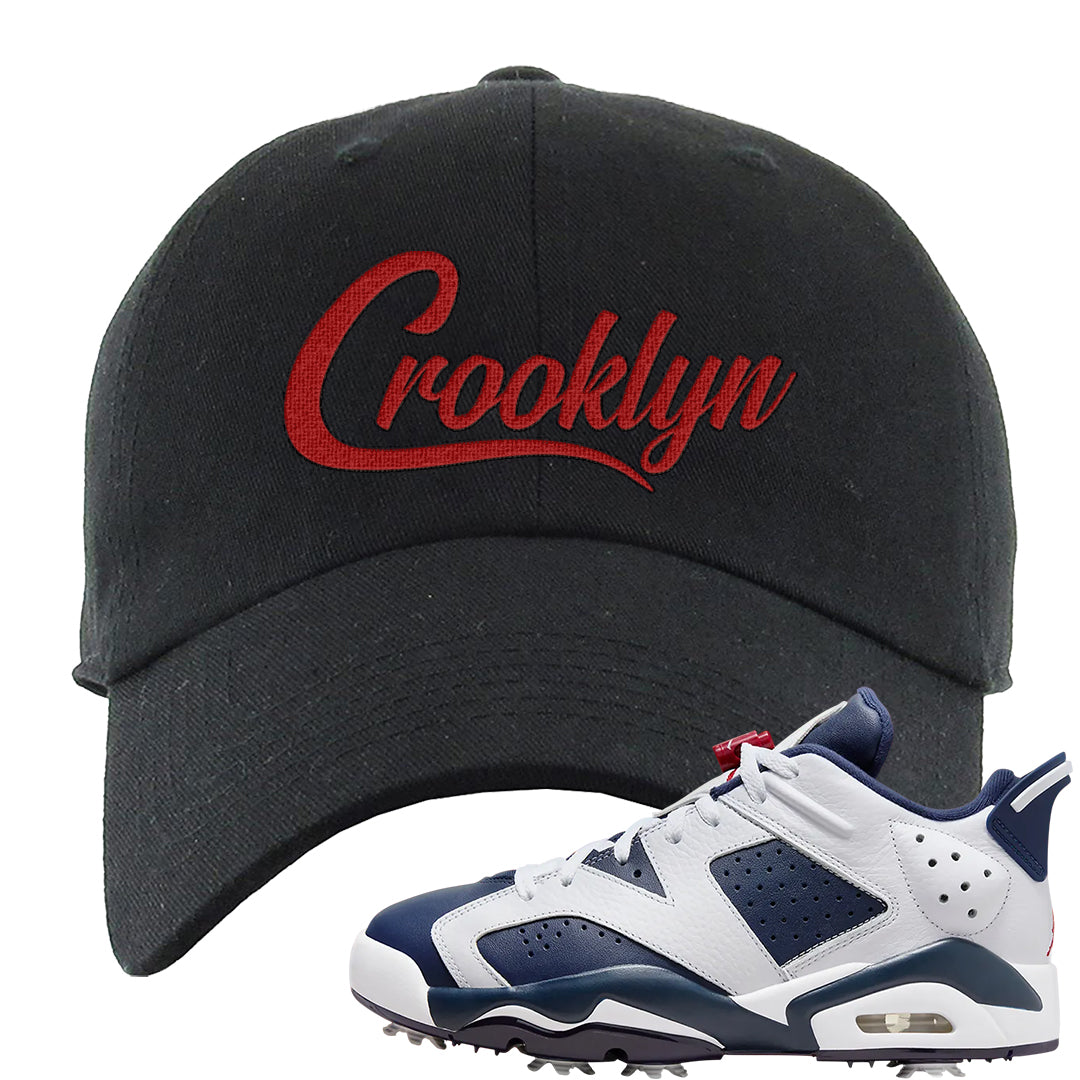 Golf Olympic Low 6s Dad Hat | Crooklyn, Black