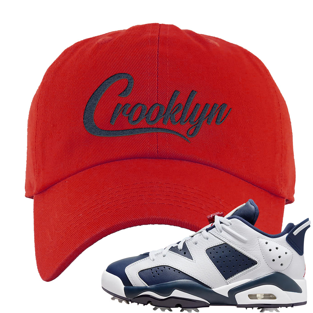Golf Olympic Low 6s Dad Hat | Crooklyn, Red