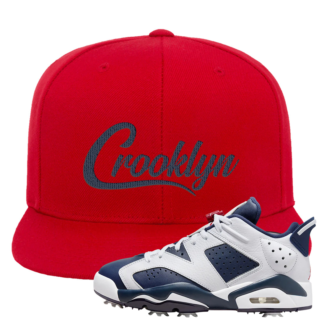 Golf Olympic Low 6s Snapback Hat | Crooklyn, Red