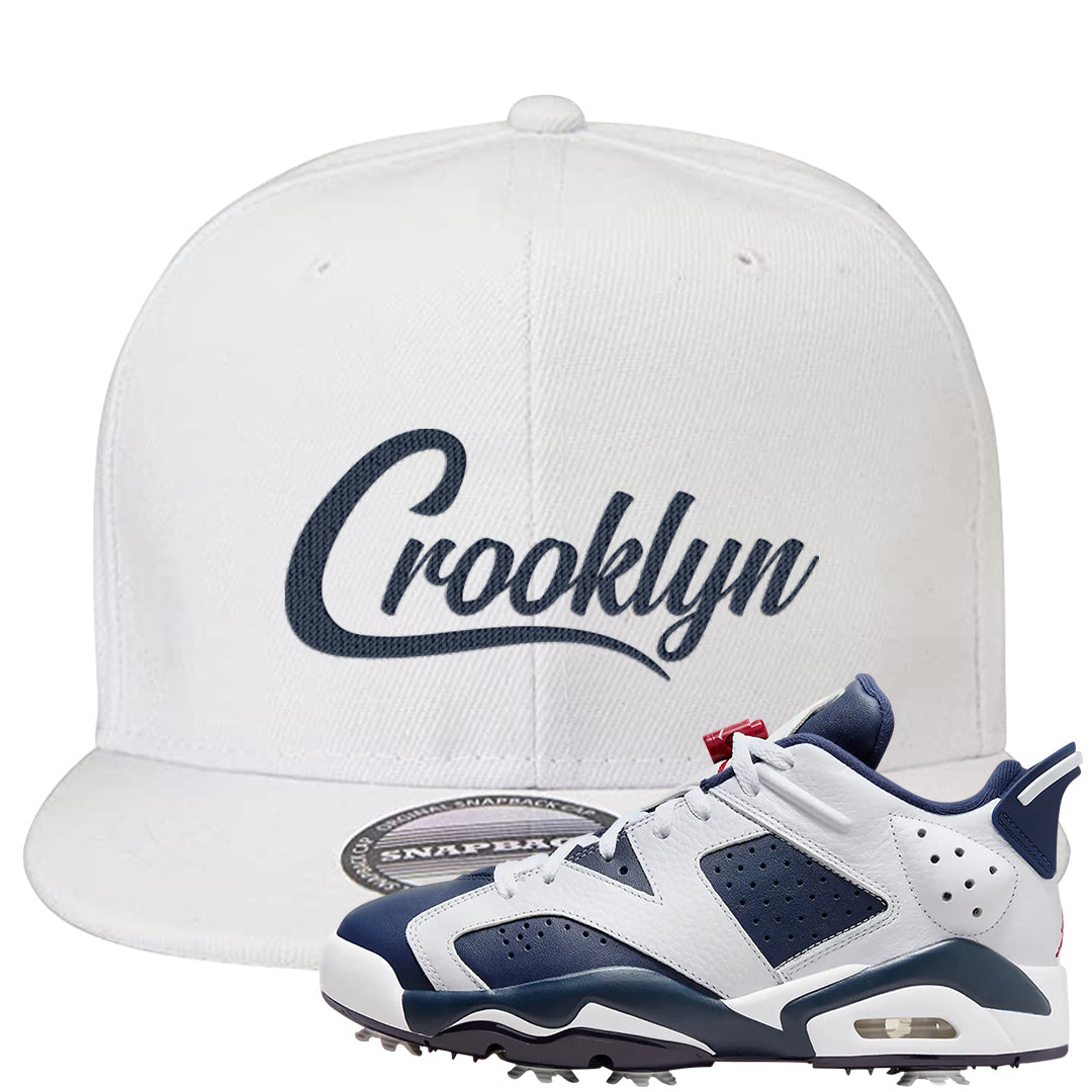 Golf Olympic Low 6s Snapback Hat | Crooklyn, White