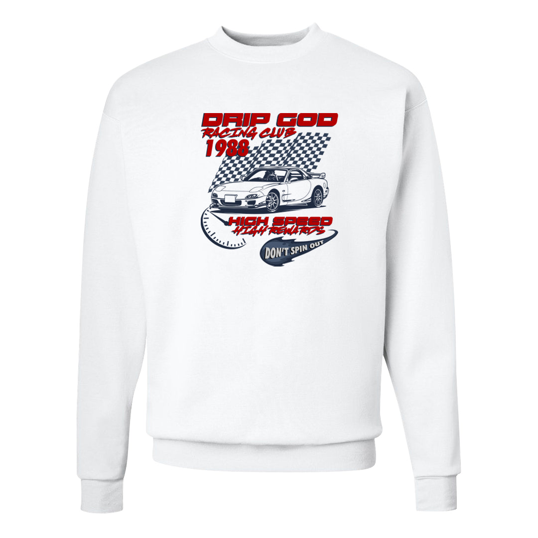 Golf Olympic Low 6s Crewneck Sweatshirt | Drip God Racing Club, White