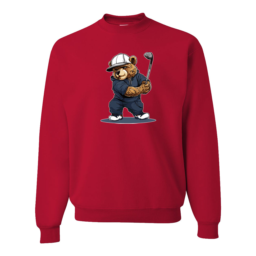 Golf Olympic Low 6s Crewneck Sweatshirt | Golf Bear, Red