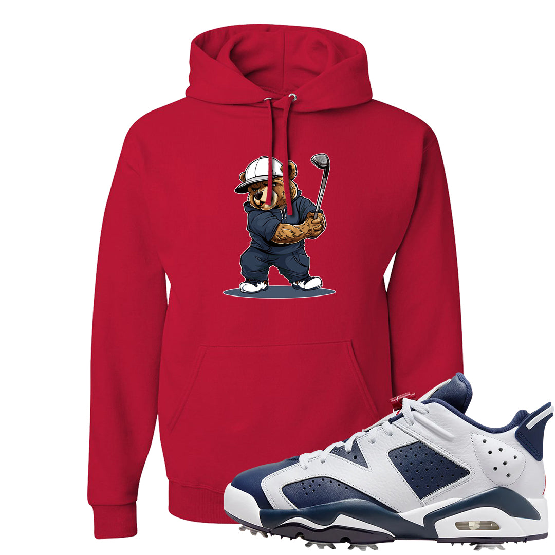 Golf Olympic Low 6s Hoodie | Golf Bear, Red