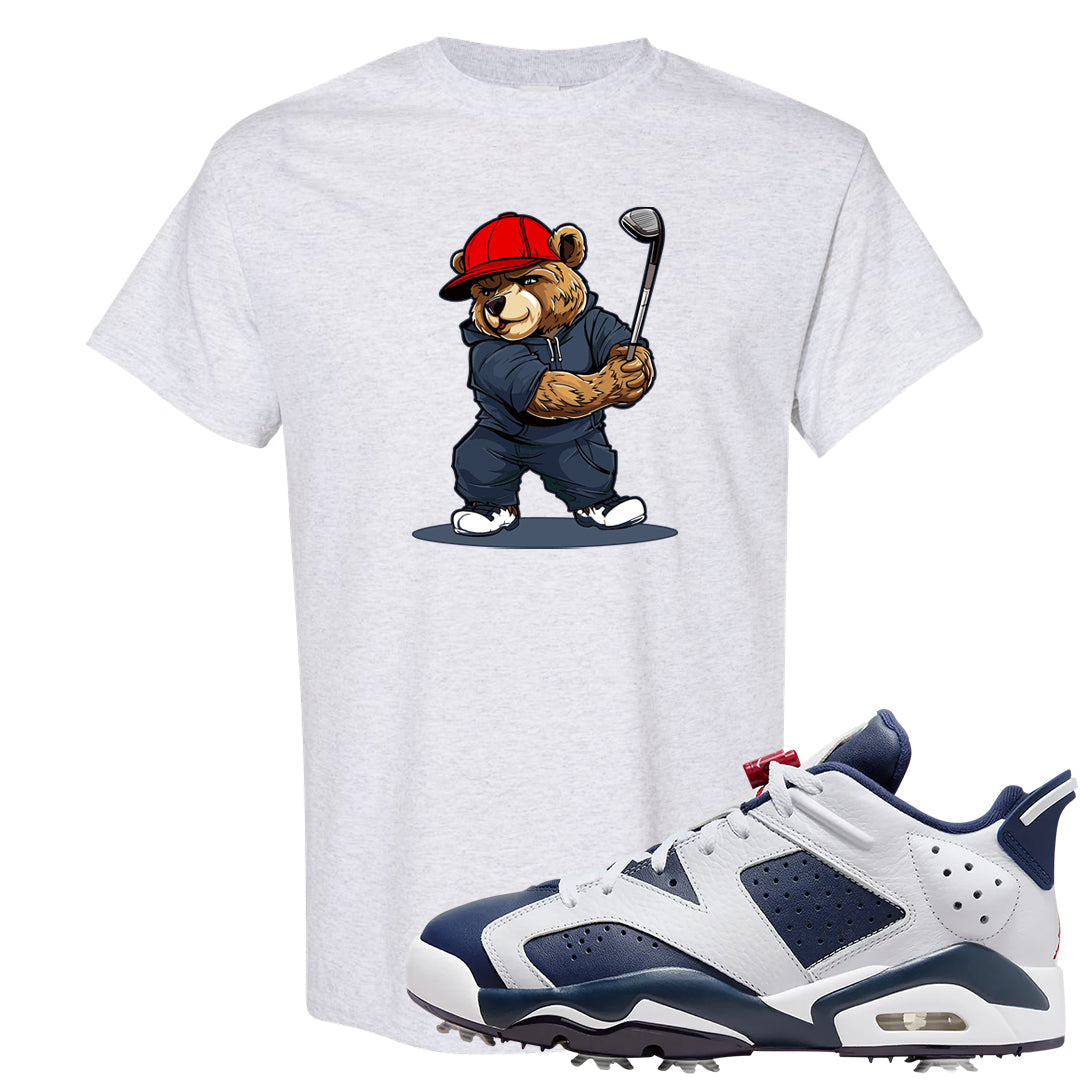 Golf Olympic Low 6s T Shirt | Golf Bear, Ash