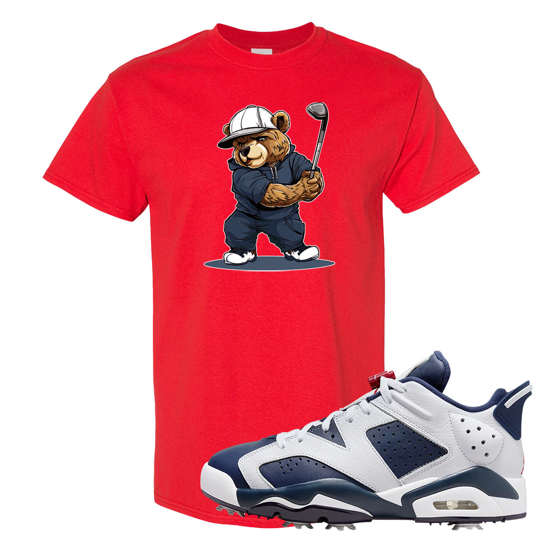 Golf Olympic Low 6s T Shirt | Golf Bear, Red