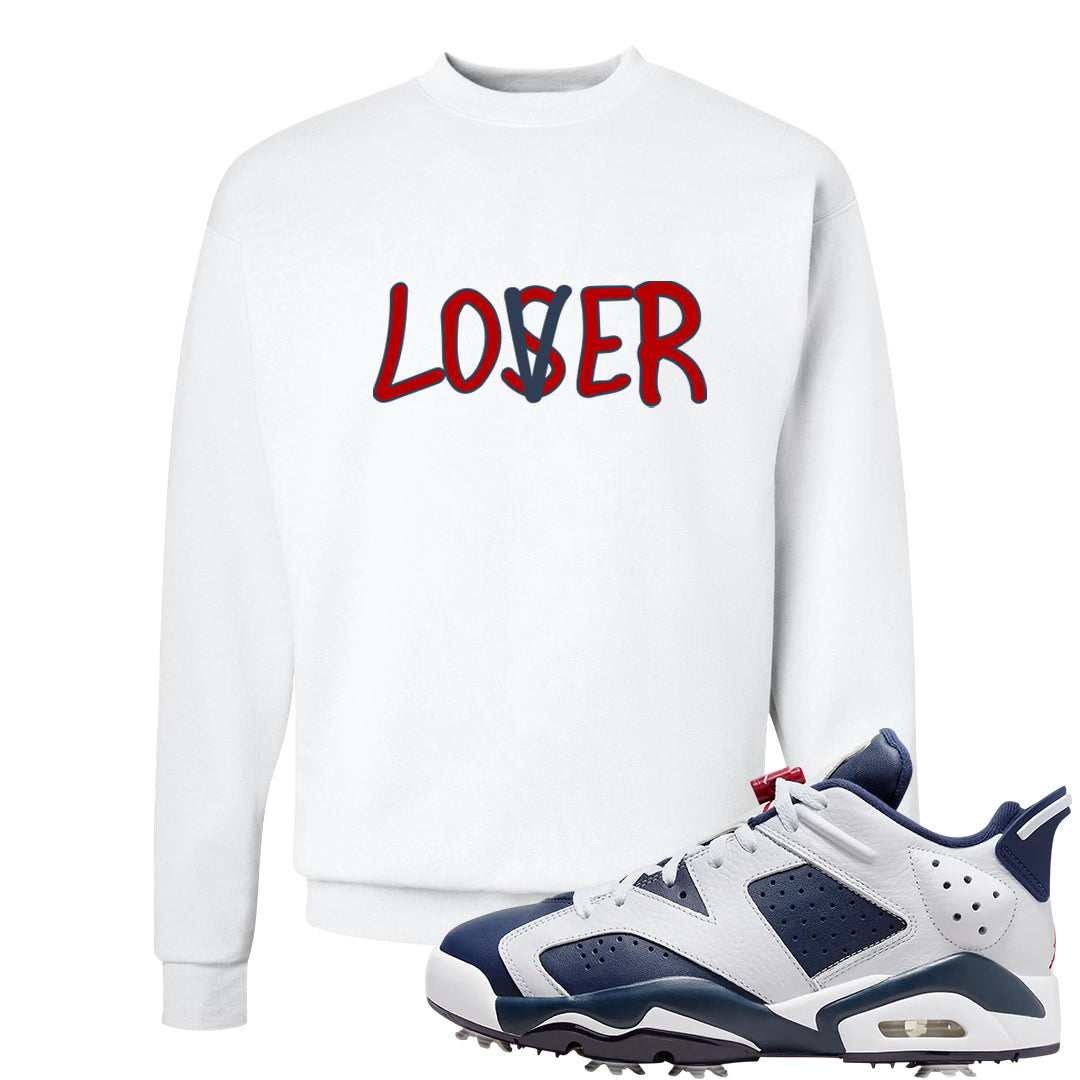 Golf Olympic Low 6s Crewneck Sweatshirt | Lover, White