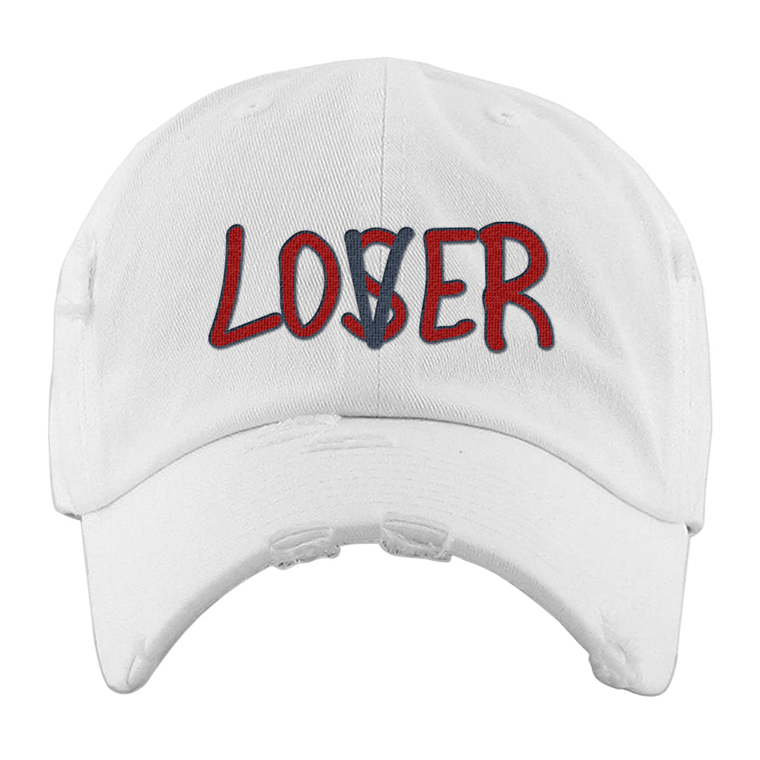 Golf Olympic Low 6s Distressed Dad Hat | Lover, White