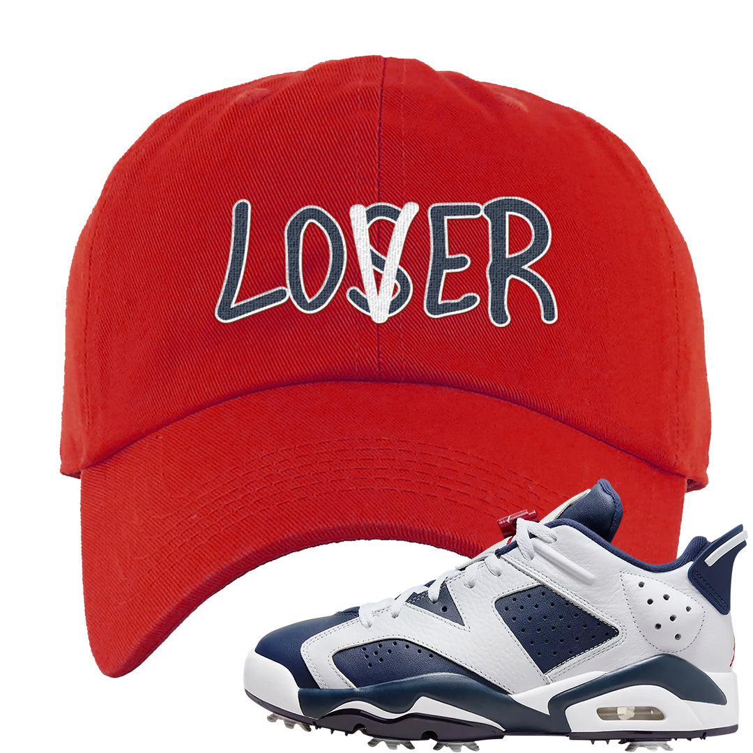 Golf Olympic Low 6s Dad Hat | Lover, Red